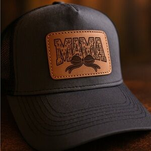 Bow Mama Trucker Hat with Leather Patch